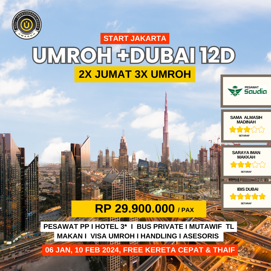 UMROH 12 HARI PLUS DUBAI JAN 2024 CGK